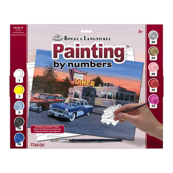 royal and langnickel PAL28 | Painting by numbers™ 13pc 11.25" x 13.375" 50's Diner Painting Project