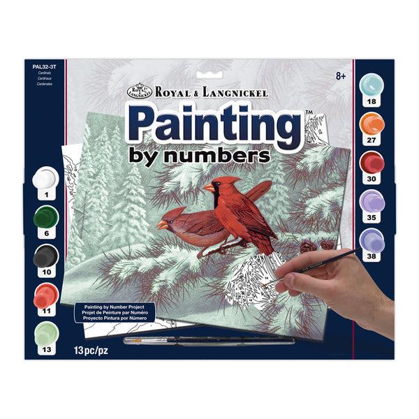 royal and langnickel PAL32 | Painting by numbers™ 13pc 11.25" x 13.375" Cardinals Painting Project