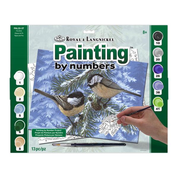 royal and langnickel PAL33 | Painting by numbers™ 13pc 11.25" x 13.375" Pine Birds Painting Project