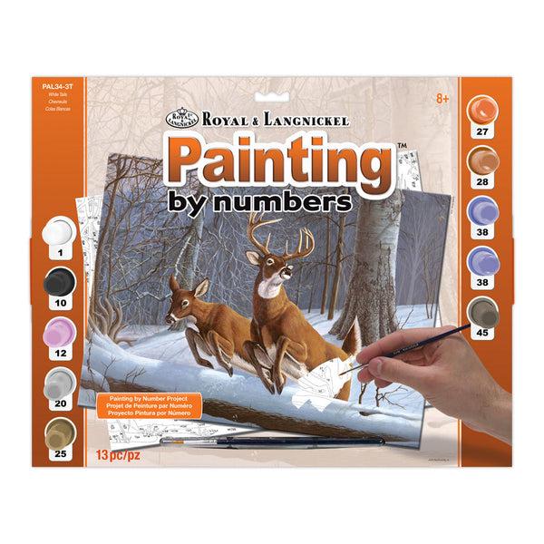 royal and langnickel PAL34 | Painting by numbers™ 13pc 11.25" x 13.375" White Tails Painting Project