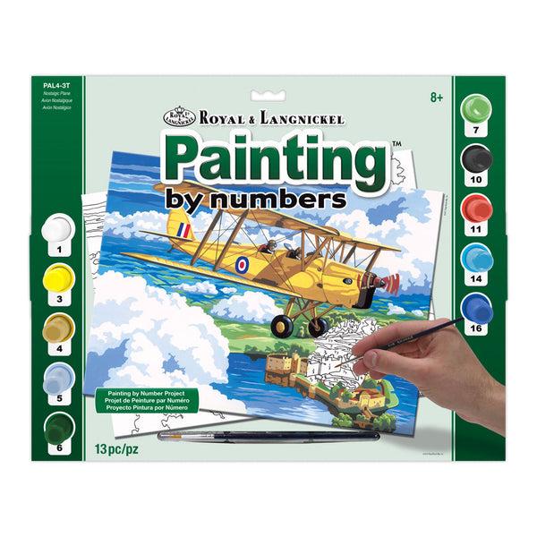 royal and langnickel PAL4 | Painting by numbers™ 13pc 11.25" x 13.375" Nostalgic Plane Painting Project