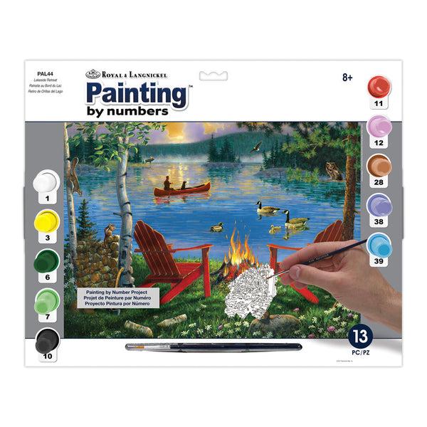 royal and langnickel PAL44 | Painting by numbers™ 13pc 11.25" x 15.375" Lakeside Retreat Painting Project