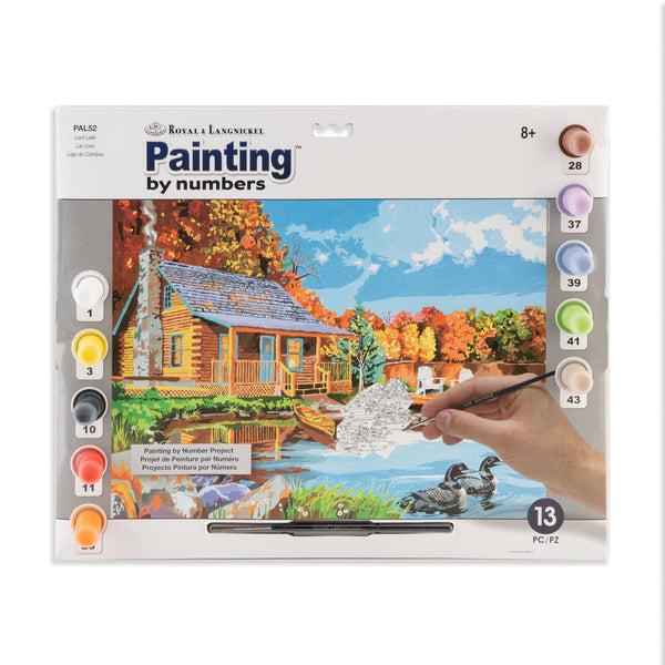 royal and langnickel PAL52 | Painting by numbers™ 13pc 11.25" x 13.375" Loon Lake Painting Project