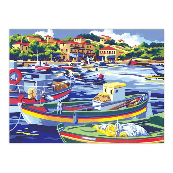 Royal And Langnickel PAL6 | Painting By Numbers™ 13pc 11.25" X 13.375" Mediterranean Fishing Boat Painting Project