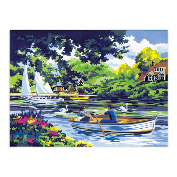 Royal And Langnickel PAL8 | Painting By Numbers™ 13pc 11.25" X 13.375" Boating On The River Painting Project