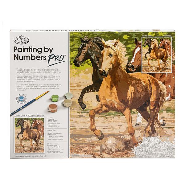 royal and langnickel PBN-PRO2 | Painting by Numbers Pro™ 22pc 16" x 20" Galloping Horses Project