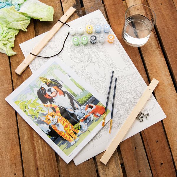 Royal And Langnickel PBN-ROLL10 | Painting By Numbers™ 27pc 12" X 16" Family Pets Canvas