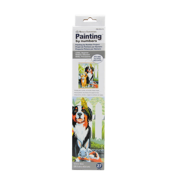royal and langnickel PBN-ROLL10 | Painting by numbers™ 27pc 12" x 16" Family Pets Canvas