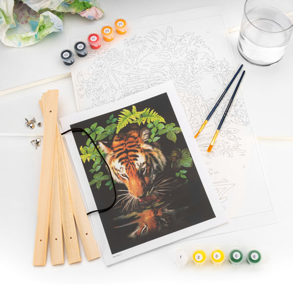 Royal And Langnickel PBN-ROLL11 | Painting By Numbers™ 27pc 12" X 16" Thirsty Tiger Canvas