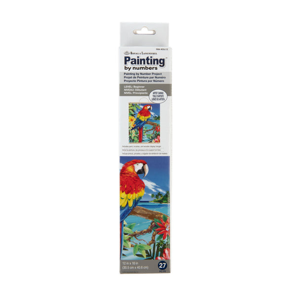 royal and langnickel PBN-ROLL12 | Painting by numbers™ 27pc 12" x 16" Red Scarlet Macaw Canvas