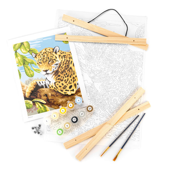 Royal And Langnickel PBN-ROLL4 | Painting By Numbers™ 27pc 12" X 16" Leopard In Tree Canvas