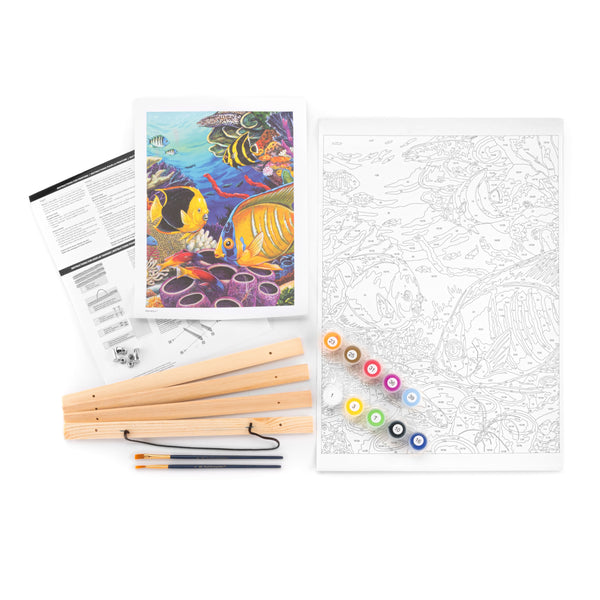 Royal And Langnickel PBN-ROLL7 | Painting By Numbers™ 27pc 12" X 16" Caribbean Coral Reef Canvas