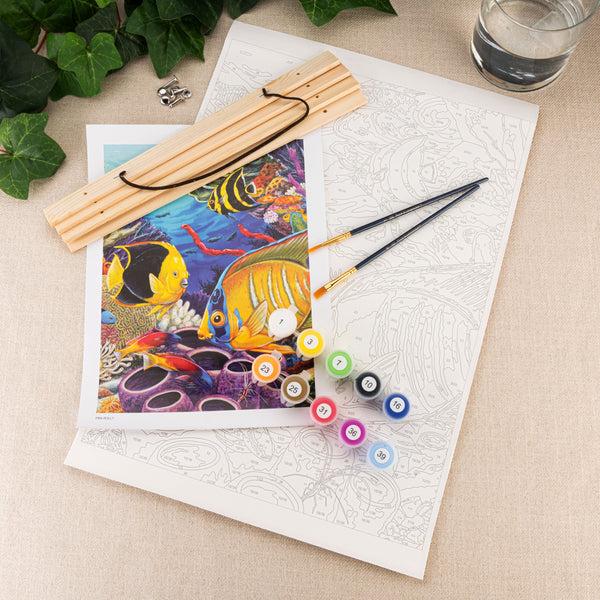 Royal And Langnickel PBN-ROLL7 | Painting By Numbers™ 27pc 12" X 16" Caribbean Coral Reef Canvas