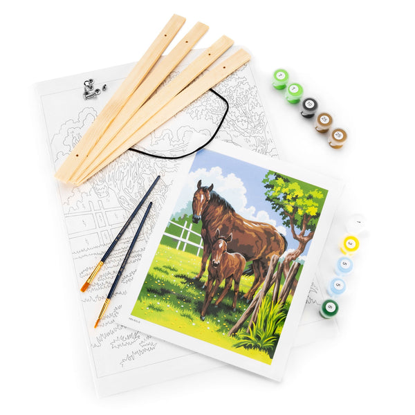 Royal And Langnickel PBN-ROLL8 | Painting By Numbers™ 27pc 12" X 16" Mare & Foal Canvas