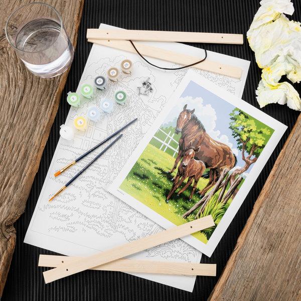 Royal And Langnickel PBN-ROLL8 | Painting By Numbers™ 27pc 12" X 16" Mare & Foal Canvas