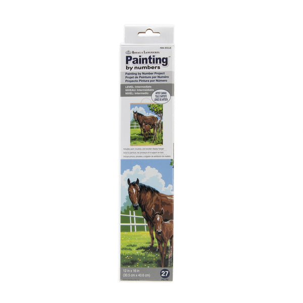 royal and langnickel PBN-ROLL8 | Painting by numbers™ 27pc 12" x 16" Mare & Foal Canvas