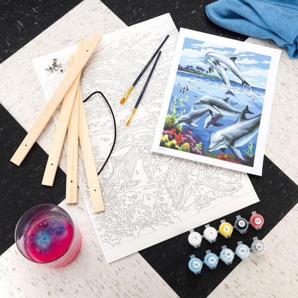 Royal And Langnickel PBN-ROLL9 | Painting By Numbers™ 27pc 12" X 16" Dolphins Canvas