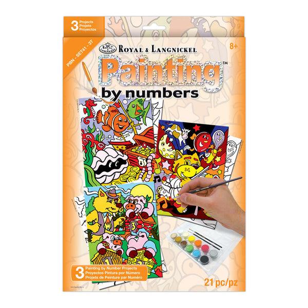 royal and langnickel PBN-SET41 | Painting by numbers™ 21pc 8.75" x 11.75" My First Painting Project 3-Pack