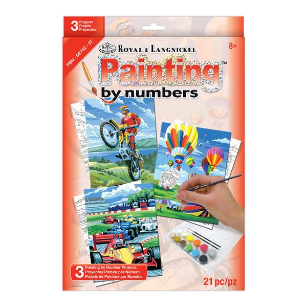 royal and langnickel PBN-SET42 | Painting by numbers™ 21pc 8.75" x 11.75" Outdoor Set Painting Project 3-Pack