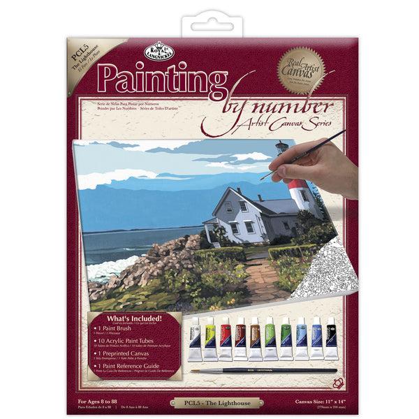 royal and langnickel PCL5 | Painting by numbers™ 13pc 11" x 14" The Lighthouse Canvas Painting Project