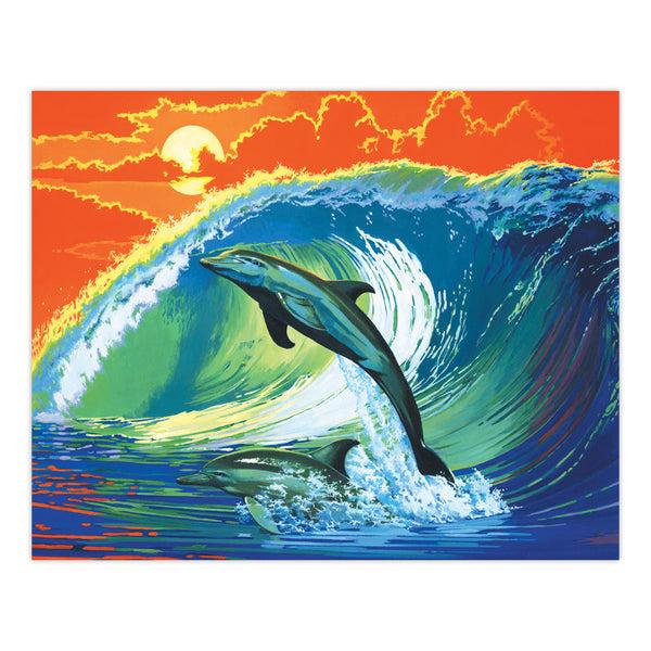 Royal And Langnickel PCL6 | Painting By Numbers™ 13pc 11" X 14" Dolphins & Surf Canvas Painting Project
