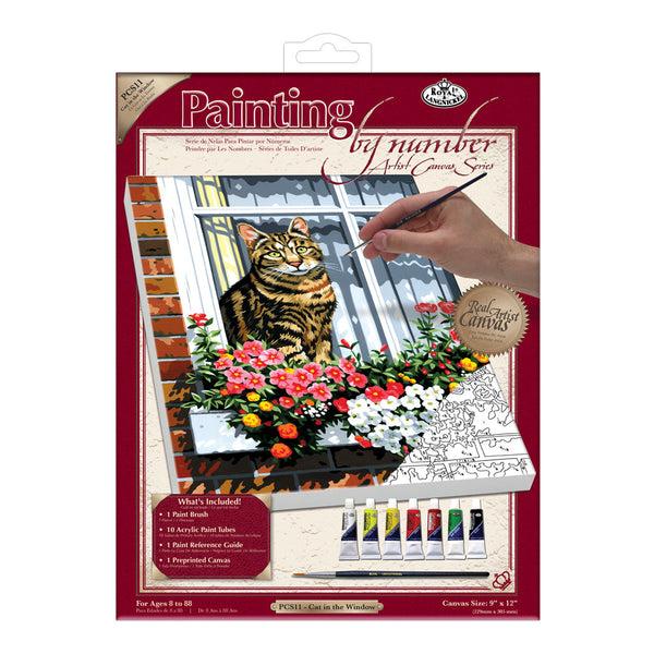 royal and langnickel PCS11 | Painting by numbers™ 10pc 9" x 12" Can in the Window Canvas Painting Project