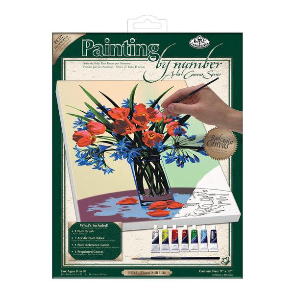 royal and langnickel PCS2 | Painting by numbers™ 10pc 9" x 12" Floral Still Life Canvas Painting Project