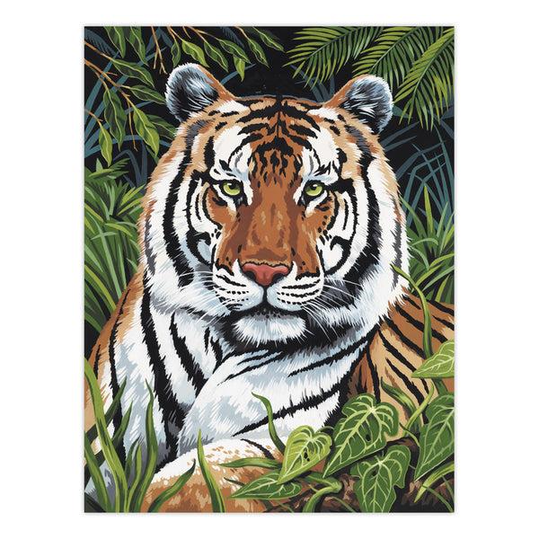 Royal And Langnickel PCS4 | Painting By Numbers™ 10pc 9" X 12" Tiger In Hiding Canvas Painting Project
