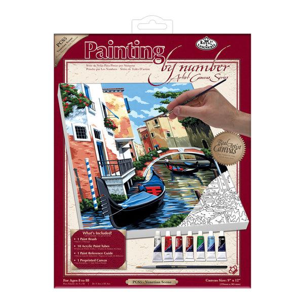 royal and langnickel PCS5 | Painting by numbers™ 10pc 9" x 12" Venetian Scene Canvas Painting Project