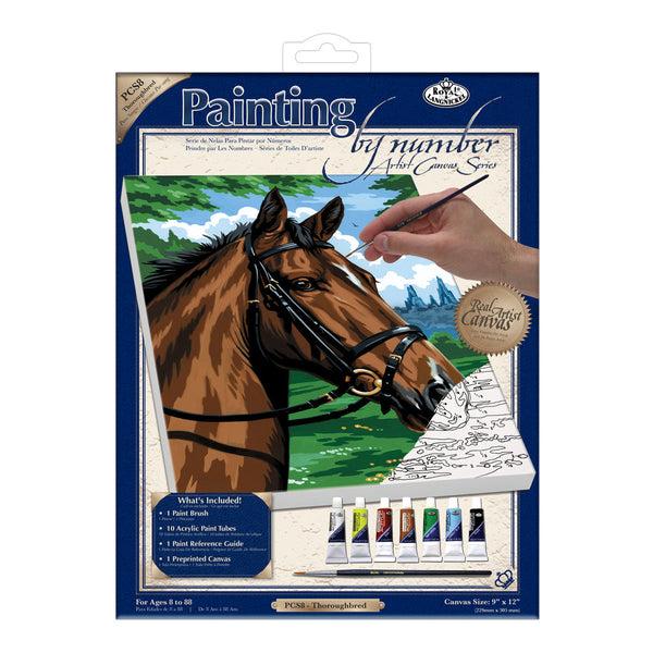 royal and langnickel PCS8 | Painting by numbers™ 10pc 9" x 12" Thoroughbred Canvas Painting Project