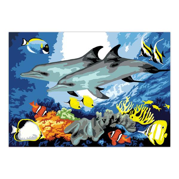 Royal And Langnickel PJL10 | Painting By Numbers™ 13pc 11.25" X 15.375" Dolphins Painting Project