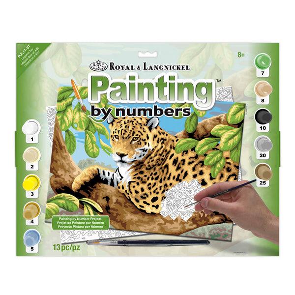 royal and langnickel PJL11 | Painting by numbers™ 13pc 11.25" x 15.375" Leopard in Tree Painting Project