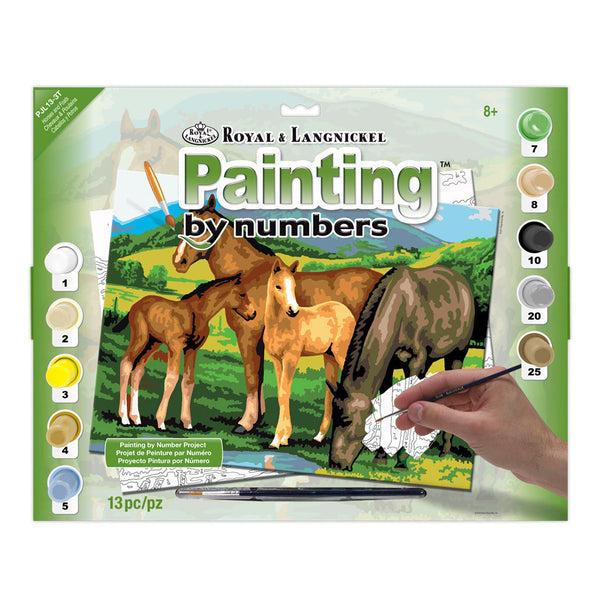 royal and langnickel PJL13 | Painting by numbers™ 13pc 11.25" x 15.375" Horses & Foals Painting Project