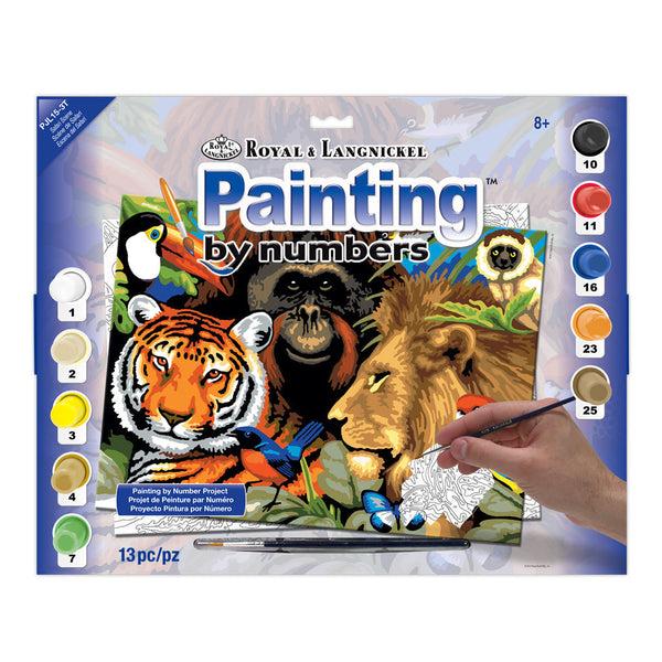 royal and langnickel PJL15 | Painting by numbers™ 13pc 11.25" x 15.375" Safari Scene Painting Project