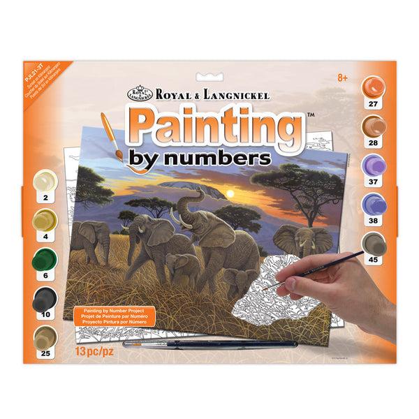 royal and langnickel PJL21 | Painting by numbers™ 13pc 11.25" x 15.375" Sunset on Kilimanjaro Painting Project