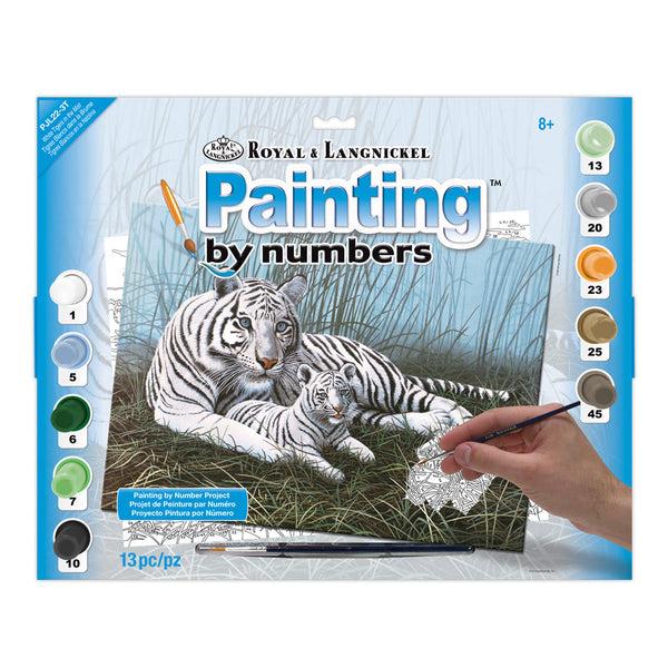 royal and langnickel PJL22 | Painting by numbers™ 13pc 11.25" x 15.375" White Tigers in the Mist Painting Project