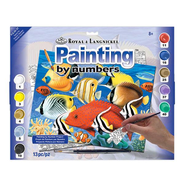 royal and langnickel PJL30 | Painting by numbers™ 13pc 11.25" x 15.375" Tropical Fish Painting Project
