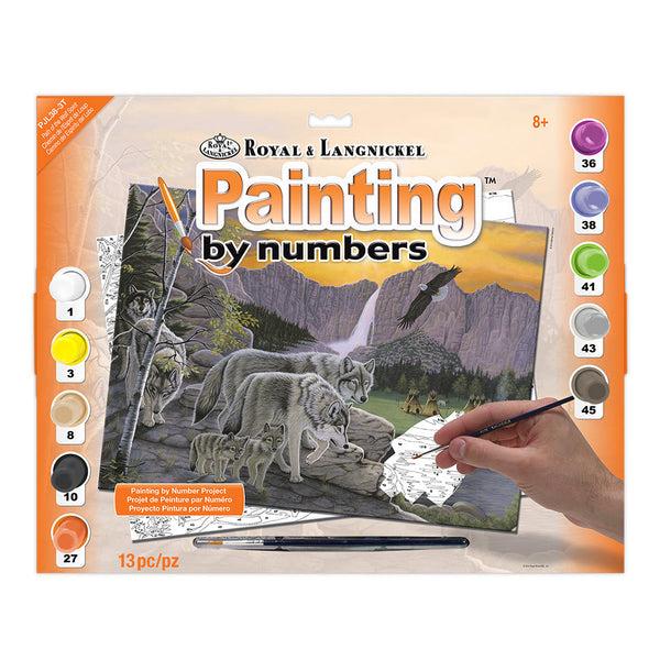 royal and langnickel PJL38 | Painting by numbers™ 13pc 11.25" x 15.375" Path of the Wolf Spirit Painting Project