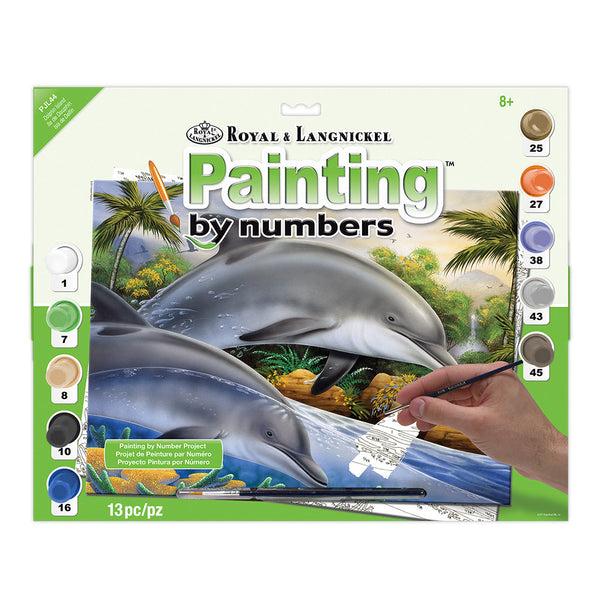 royal and langnickel PJL44 | Painting by numbers™ 13pc 11.25" x 15.375" Dolphin Island Painting Project