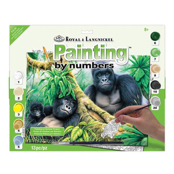 royal and langnickel PJL46 | Painting by numbers™ 13pc 11.25" x 15.375" Mountain Gorillas Painting Project