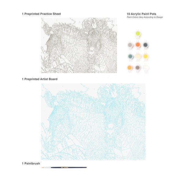 Royal And Langnickel PJL49 | Painting By Numbers™ 13pc 11.25" X 15.375" Grevy's Zebra Painting Project