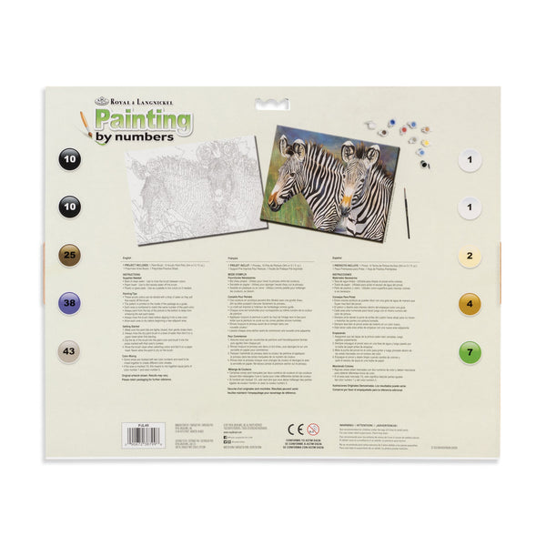 Royal And Langnickel PJL49 | Painting By Numbers™ 13pc 11.25" X 15.375" Grevy's Zebra Painting Project