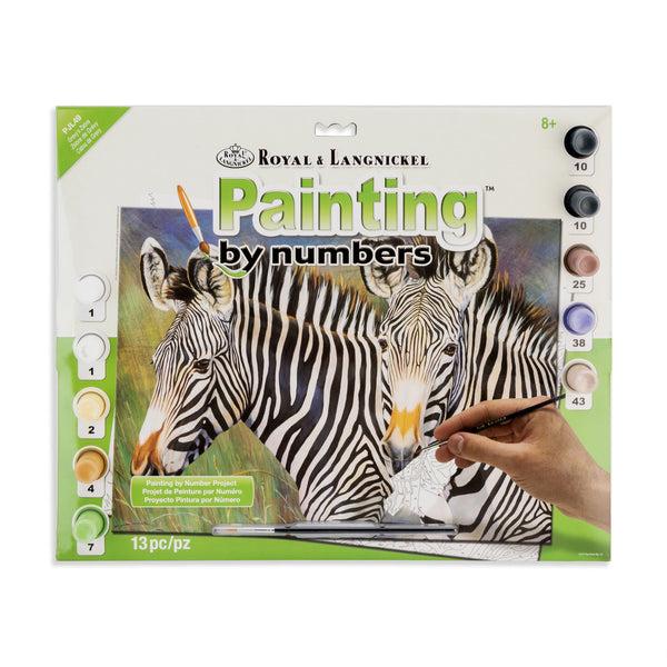 royal and langnickel PJL49 | Painting by numbers™ 13pc 11.25" x 15.375" Grevy's Zebra Painting Project