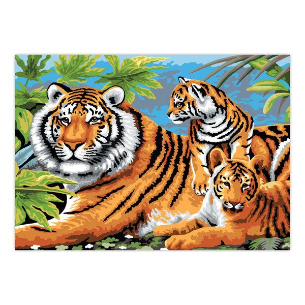 Royal And Langnickel PJL5 | Painting By Numbers™ 13pc 11.25" X 15.375" Tiger & Cubs Painting Project