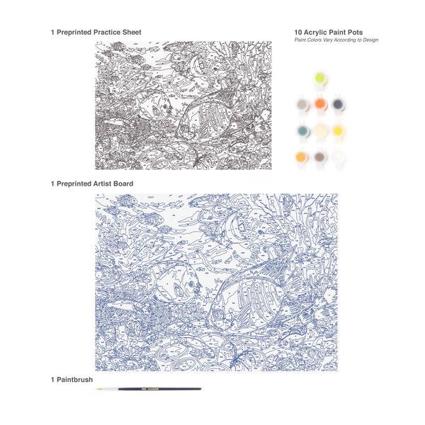 Royal And Langnickel PJL50 | Painting By Numbers™ 13pc 11.25" X 15.375" Caribbean Coral Reef Painting Project