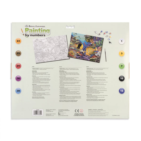 Royal And Langnickel PJL50 | Painting By Numbers™ 13pc 11.25" X 15.375" Caribbean Coral Reef Painting Project