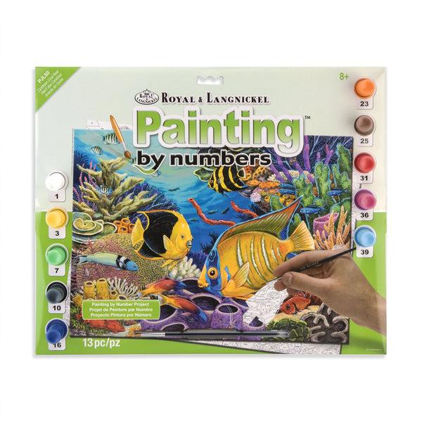 royal and langnickel PJL50 | Painting by numbers™ 13pc 11.25" x 15.375" Caribbean Coral Reef Painting Project