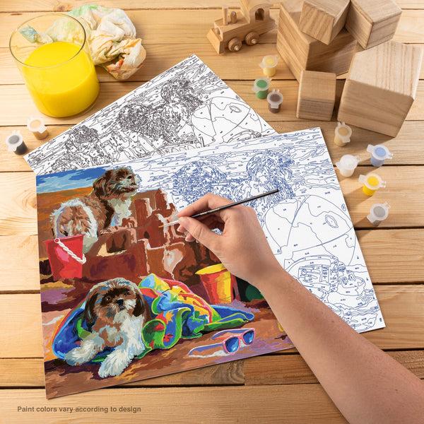 Royal And Langnickel PJL51 | Painting By Numbers™ 13pc 11.25" X 15.375" Beach Puppies Painting Project
