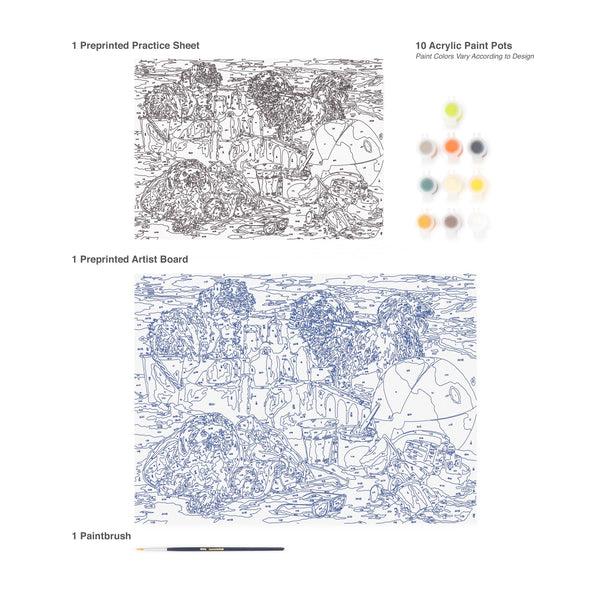 Royal And Langnickel PJL51 | Painting By Numbers™ 13pc 11.25" X 15.375" Beach Puppies Painting Project