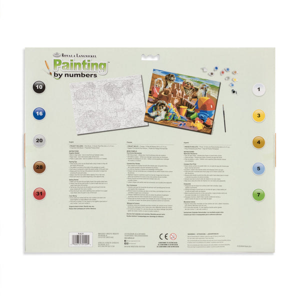 Royal And Langnickel PJL51 | Painting By Numbers™ 13pc 11.25" X 15.375" Beach Puppies Painting Project